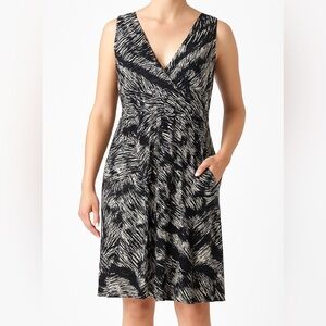Garnett Hill Black & White Abstract Print Sleeveless Dress Size Large